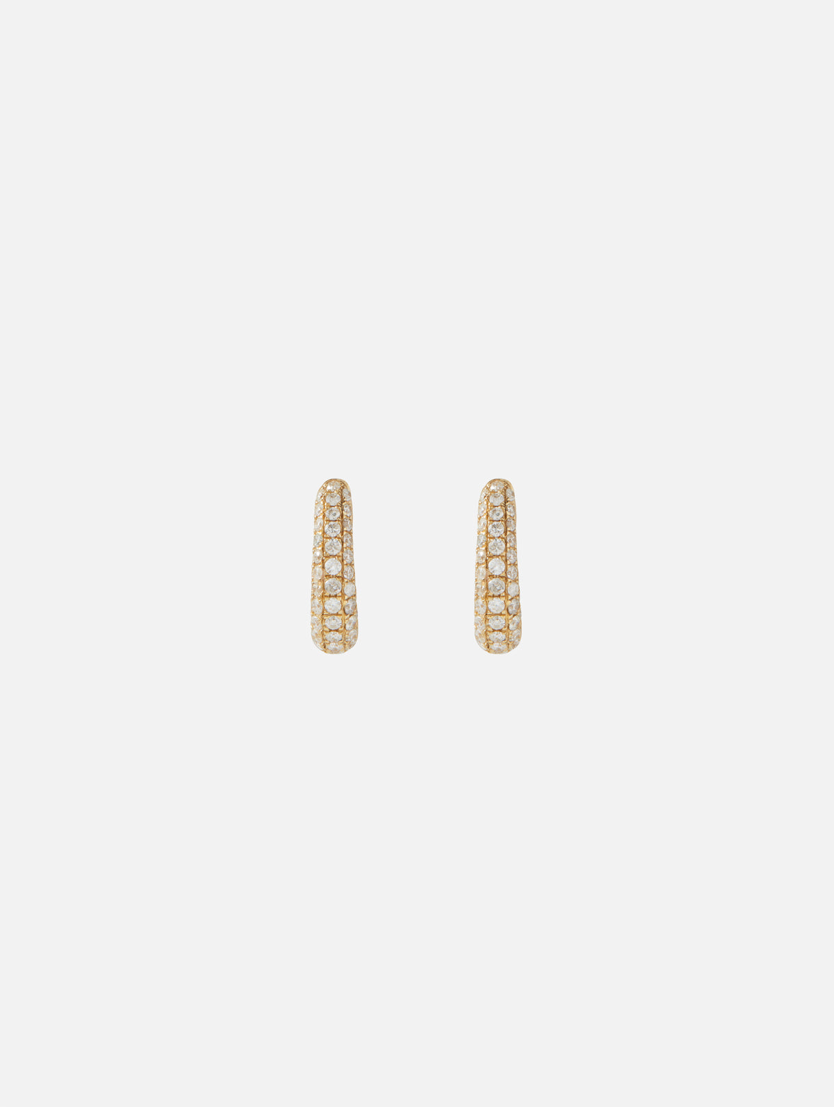 Small Three Row Pavé Inside Out Oval Mini Hoop,JACQUIE AICHE,YELLOW GOLD,Image 3