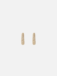 Small Three Row Pavé Inside Out Oval Mini Hoop,JACQUIE AICHE,YELLOW GOLD,Image 3