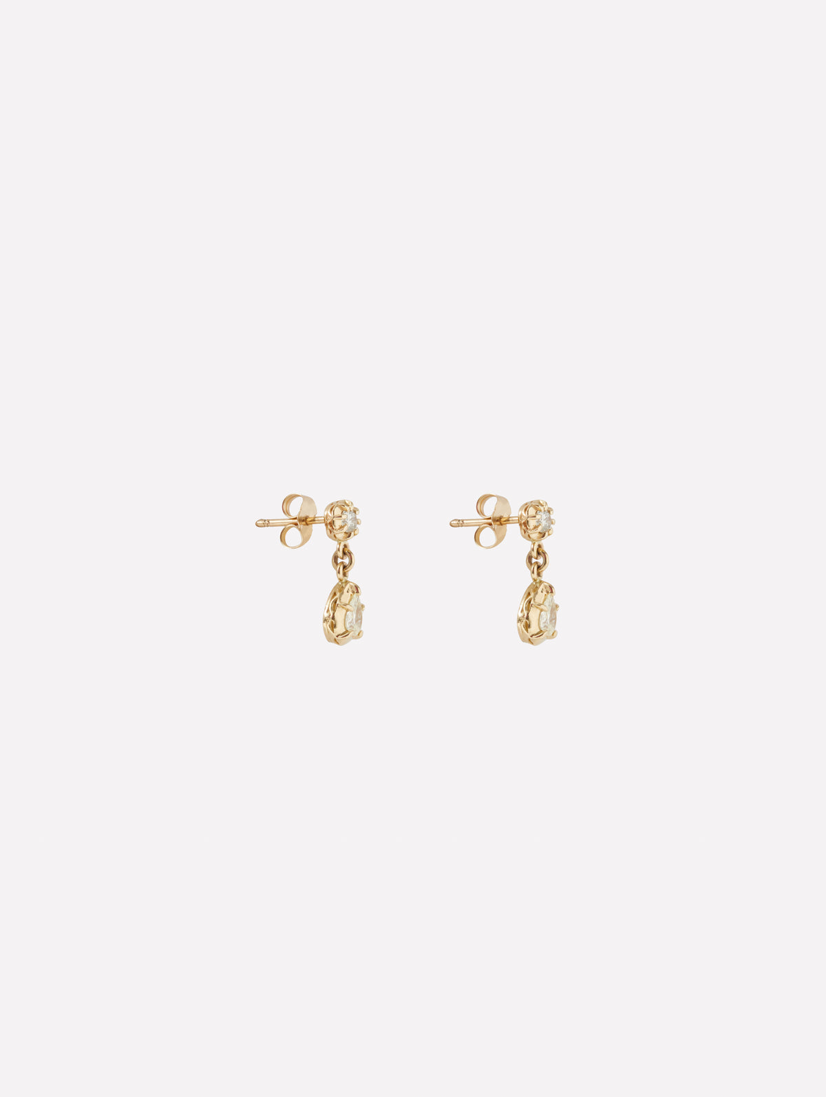Sophie 1+1 Diamond Teardrop Stud,JACQUIE AICHE,YELLOW GOLD,Image 3