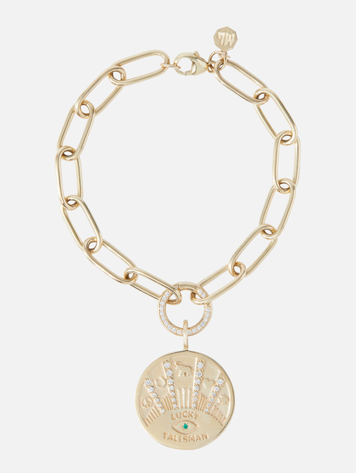 Talisman Sardinia Chain Bracelet,MARLO LAZ,YELLOW GOLD,Image 1