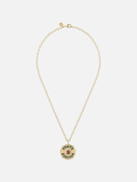 Large Pink Tourmaline Porte Bonheur Necklace,MARLO LAZ,YELLOW GOLD,Image 3