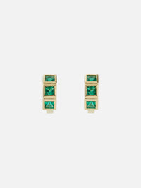 3 Emerald Framed Huggies,SHYLEE ROSE,YELLOW GOLD,Image 3