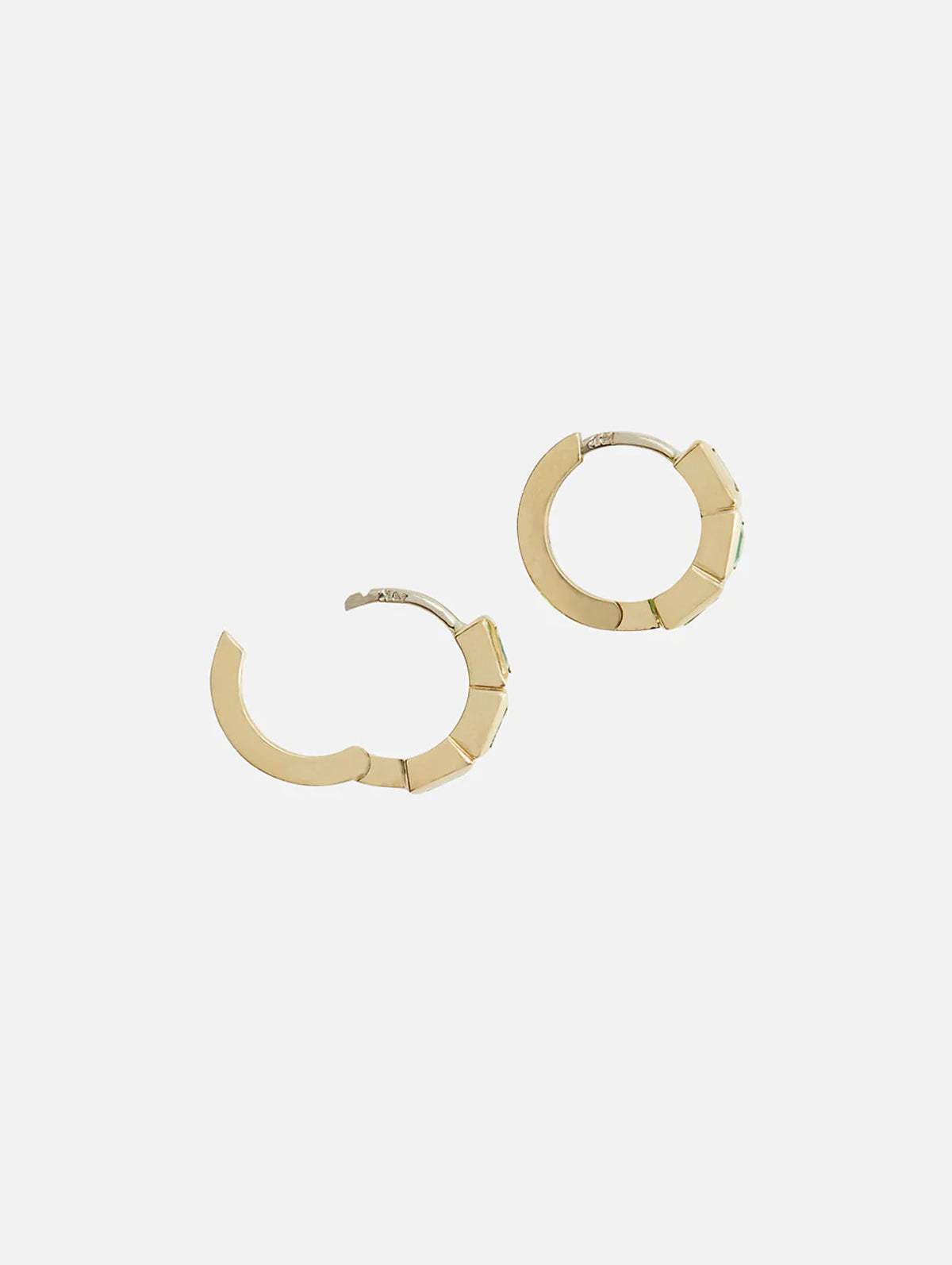 3 Emerald Framed Huggies,SHYLEE ROSE,YELLOW GOLD,Image 4