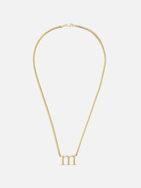 M Roman Times Initial Necklace,SHYLEE ROSE,YELLOW GOLD,Image 3
