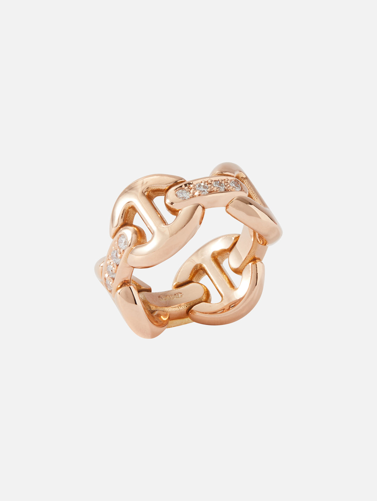 Quad Link Ring With Diamond Bridges,HOORSENBUHS,ROSE GOLD,Image 2