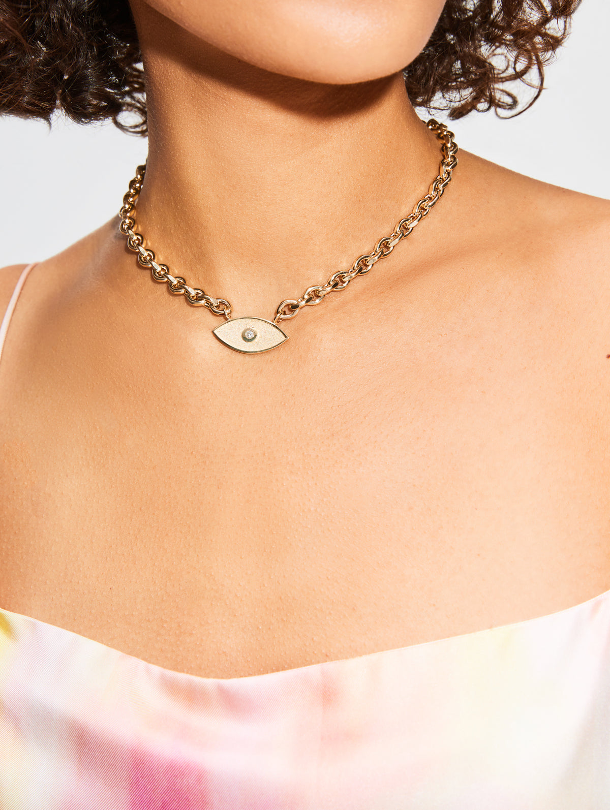 Diamond Double Protection Necklace,SHYLEE ROSE,YELLOW GOLD,Image 2