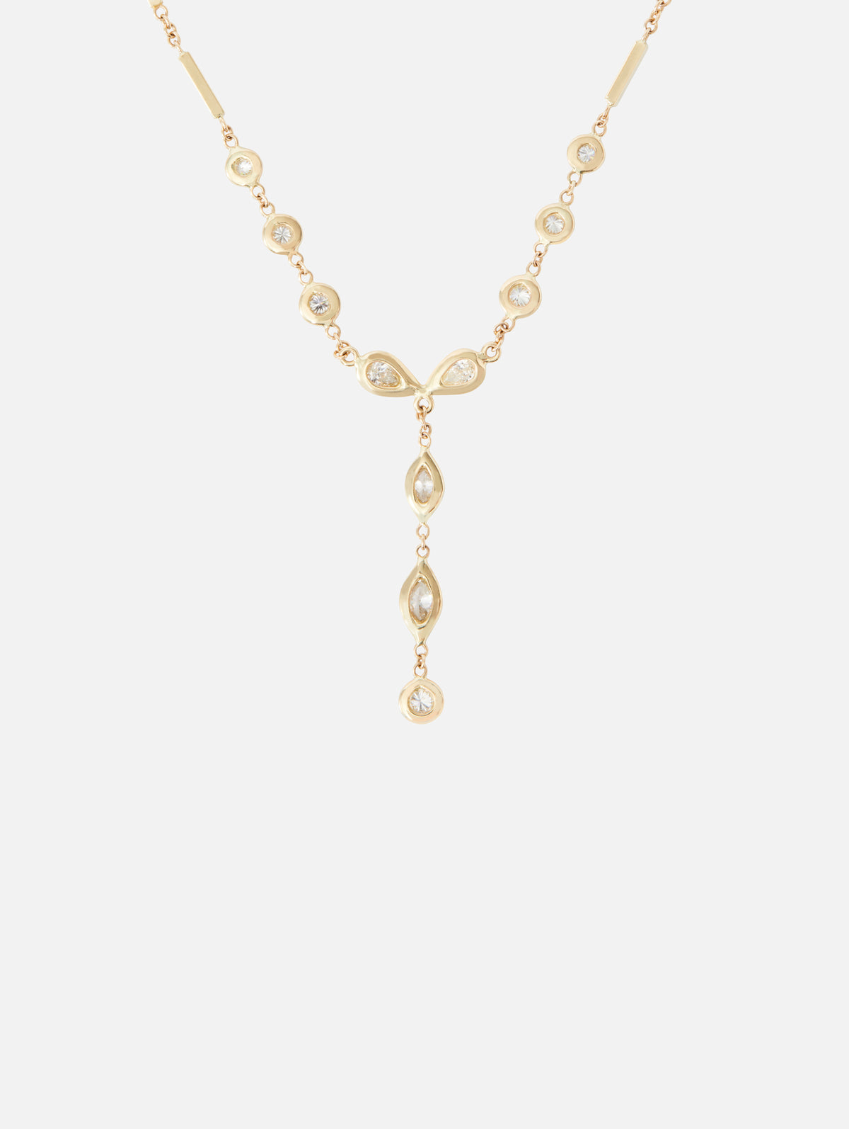 Hailey Diamond Necklace,JACQUIE AICHE,YELLOW GOLD,Image 3