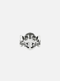 Sterling Silver Quad Link Ring with Diamond Bridges,HOORSENBUHS,SS,Image 1