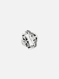 Sterling Silver Quad Link Ring with Diamond Bridges,HOORSENBUHS,SS,Image 3