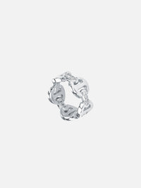 Dame Classic Tri Link Ring With Diamond Bridges,HOORSENBUHS,WHITE GOLD,Image 3