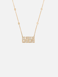 Small Pavé Diamond 'Mama' Necklace,JACQUIE AICHE,YELLOW GOLD,Image 1