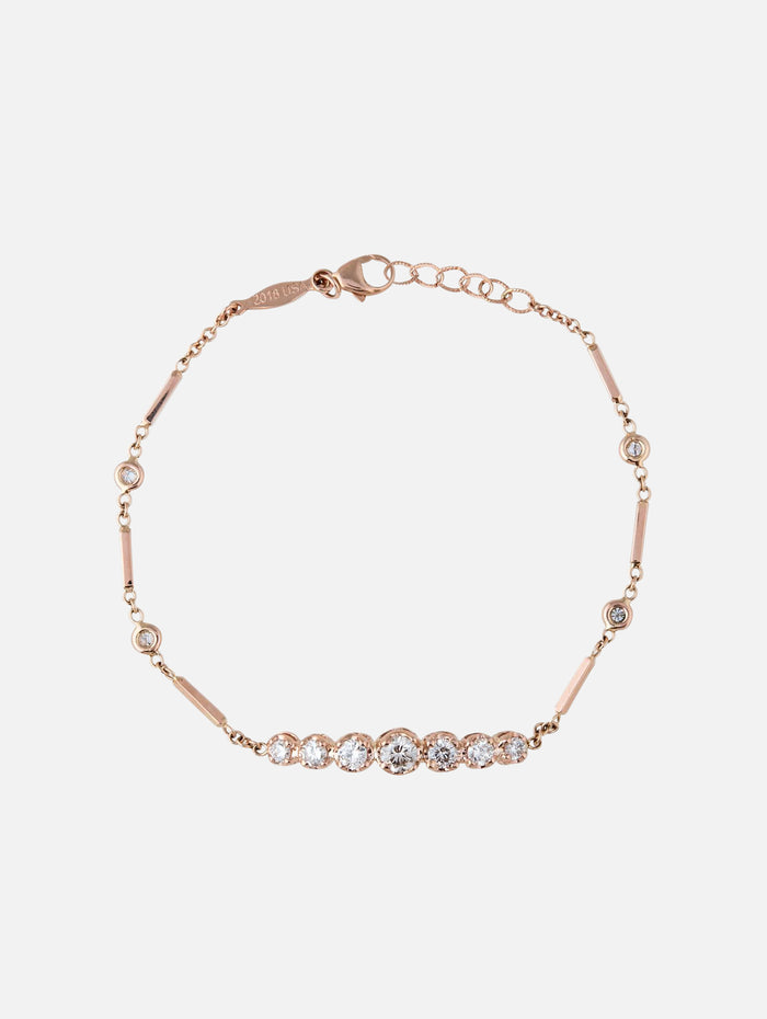 7 Diamond Kate Smooth Bar Bracelet,JACQUIE AICHE,ROSE GOLD,Image 1