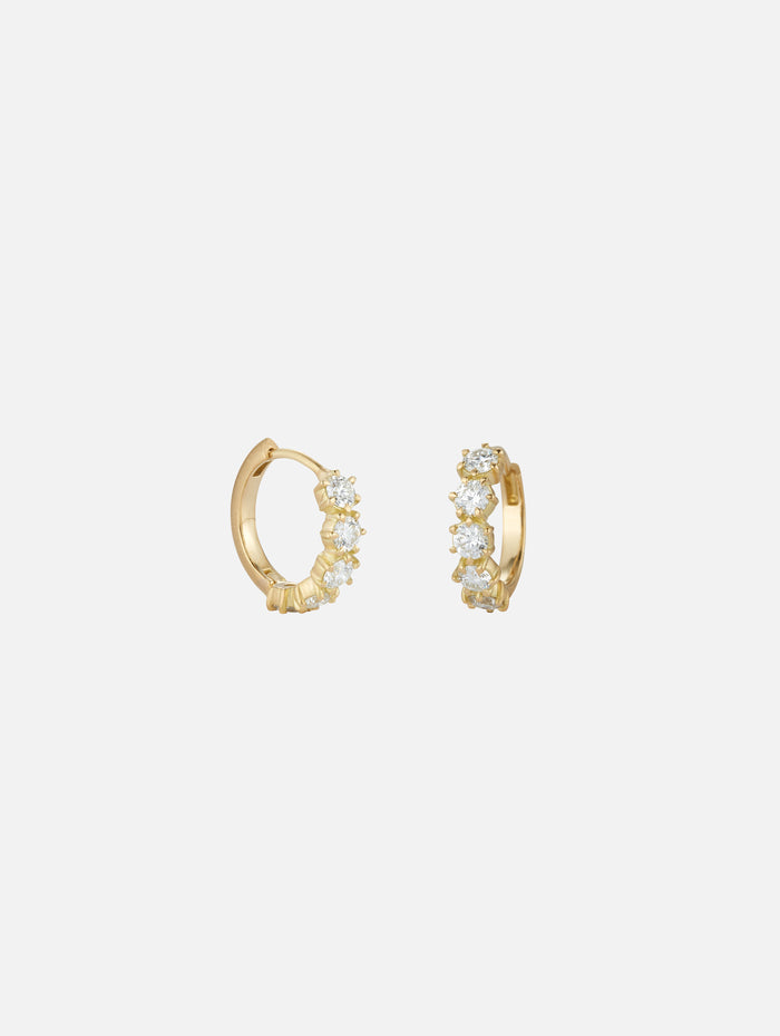 Catherine Mini Huggies,JADE TRAU,YELLOW GOLD,Image 1