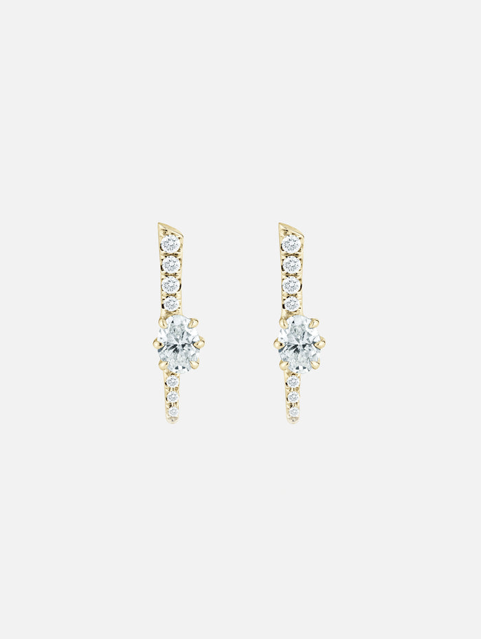 Rae Studs,JADE TRAU,YELLOW GOLD,Image 1