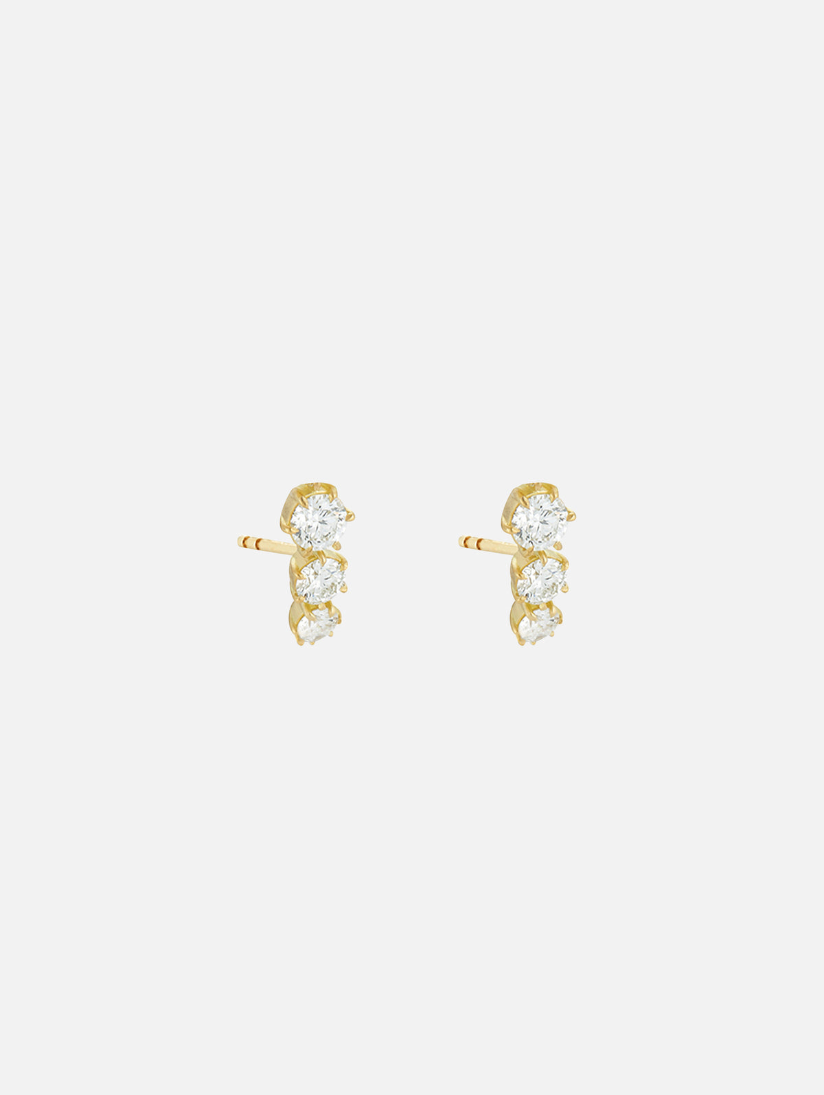 Ara Three Stone Studs,JADE TRAU,YELLOW GOLD,Image 1