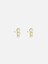 Ara Three Stone Studs,JADE TRAU,YELLOW GOLD,Image 1