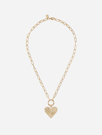 Pour Toujours Heart Coin Necklace,MARLO LAZ,YELLOW GOLD,Image 3