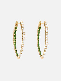 Medium White Diamond and Tsavorite Cristina Earrings,MELISSA KAYE,YELLOW GOLD,Image 1