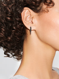 Mini Lola Needle Earrings,MELISSA KAYE,BLACK GOLD,Image 2