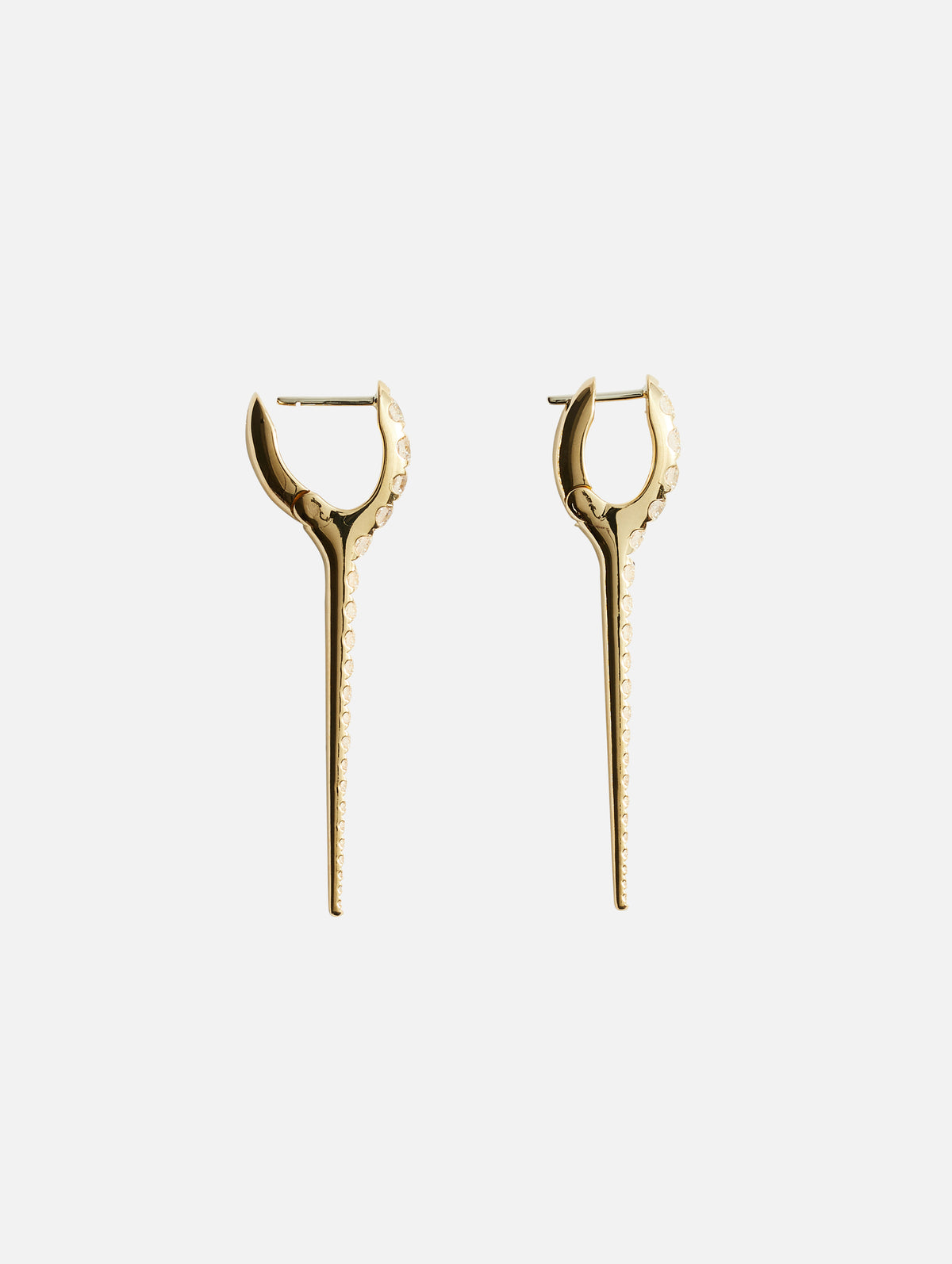 Medium Lola Needle Earrings,MELISSA KAYE,YELLOW GOLD,Image 4