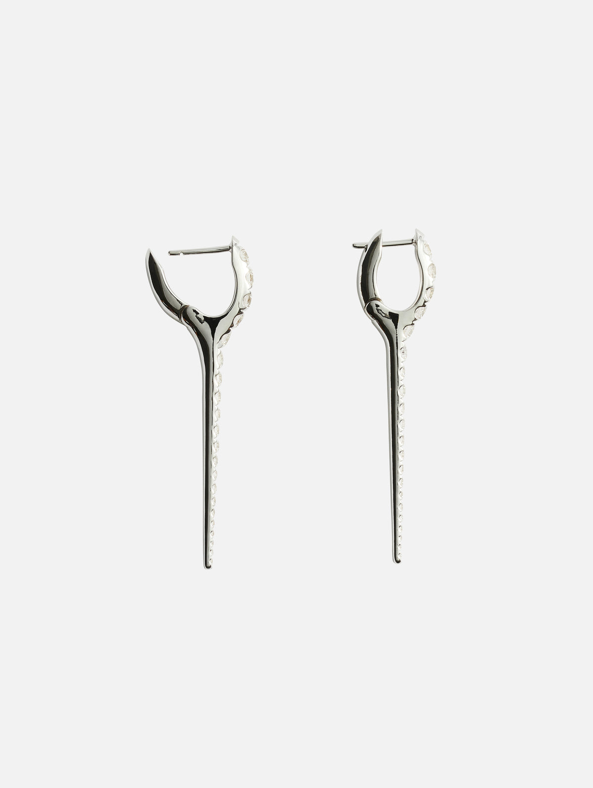 Medium Lola Needle Earrings,MELISSA KAYE,WHITE GOLD,Image 4