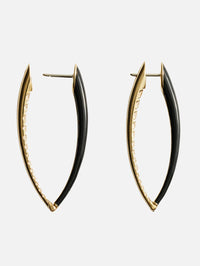 Black Large Cristina Earrings,MELISSA KAYE,YELLOW GOLD,Image 3