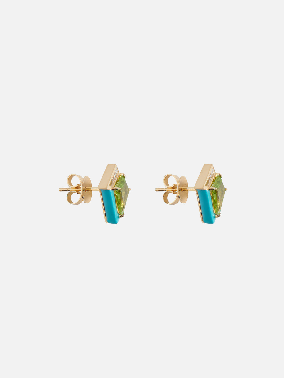 Peridot and Diamond Twinkle Studs,EMILY P WHEELER,YELLOW GOLD,Image 3