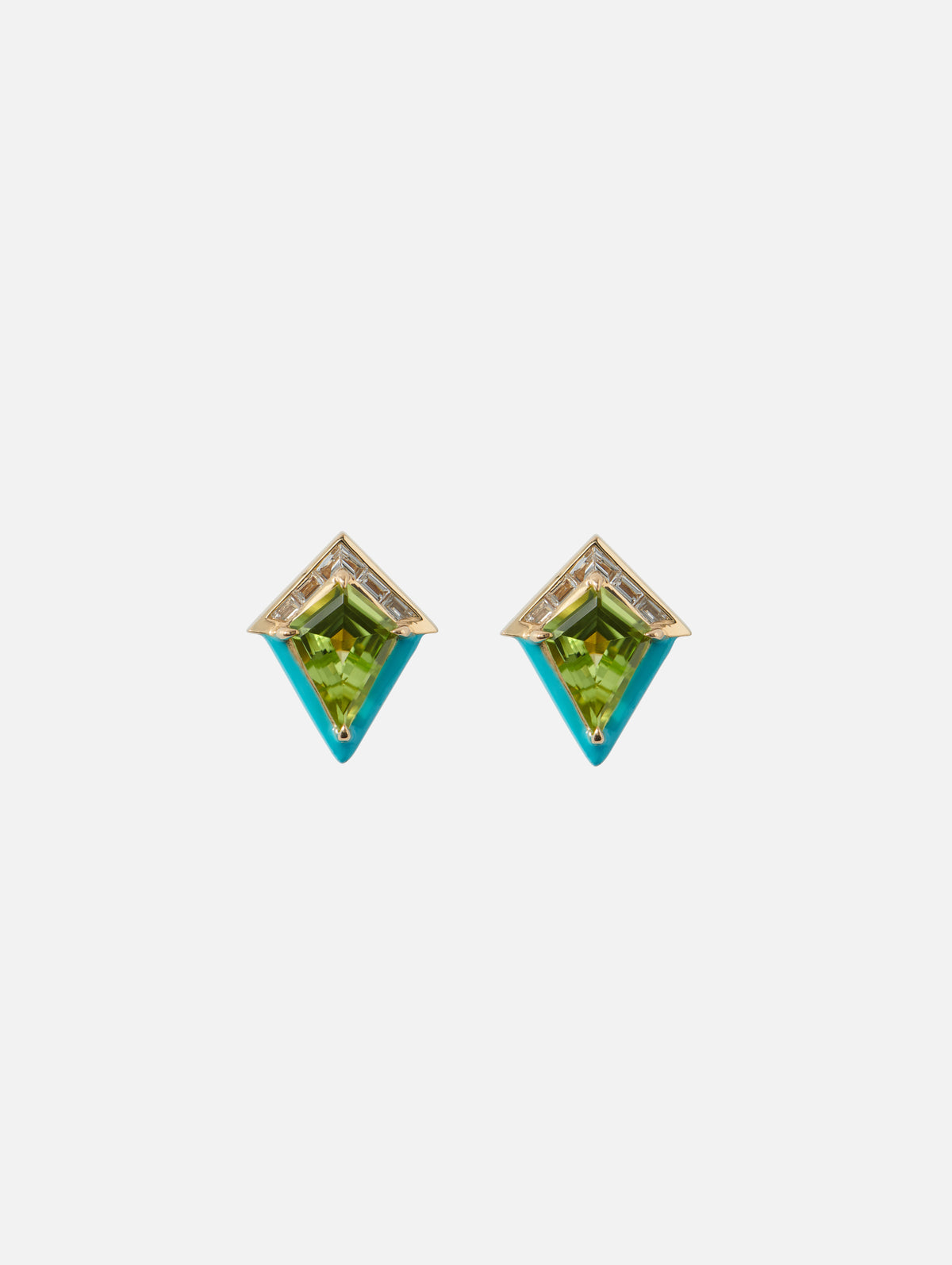 Peridot and Diamond Twinkle Studs,EMILY P WHEELER,YELLOW GOLD,Image 1
