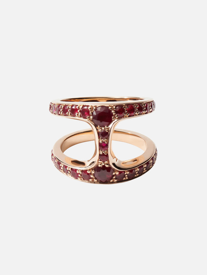 Phantom Ring With Rubies,HOORSENBUHS,ROSE GOLD,Image 1
