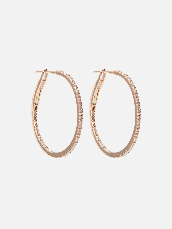 1" Pave Diamond Hoops,SHYLEE ROSE,ROSE GOLD,Image 1