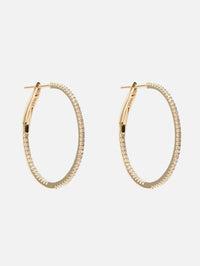 1" Pave Diamond Hoops,SHYLEE ROSE,YELLOW GOLD,Image 1