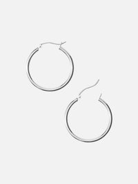 1" Skinny Hoops,SHYLEE ROSE,WHITE GOLD,Image 4