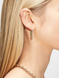 Medium White Diamond and Tsavorite Cristina Earrings,MELISSA KAYE,YELLOW GOLD,Image 2